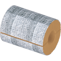 Цилиндр теплоизоляционный базальтовый вырезной фольгированный 1020x60x1200 мм Г1 Ц 100 ГОСТ 23208-2022